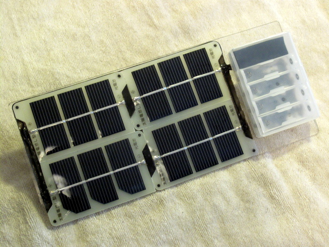 自作ソーラー充電器　単結晶